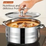 5pcs cookware set   of stainless steel pots,,  stainless steel cooking pot,  suitable for induction cookers and gas stoves， - Image 2
