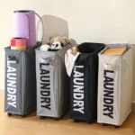 Laundry Basket With Wheels Large Capacity Yoga Mat Storage Basket Multifunctional Foldable Waterproof Dirty Clothes Storage Bag - Image 14