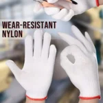 Hand Working Gloves Safety Grip Protection Work Gloves Men Women BBQ Thick Cotton White(Pack of 12 Pairs) - Image 4