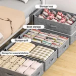 Under Bed Storage Containers Foldable Underbed Storage Bags Organizer Clothes Storage Bins with Clear Window for Blanket - Image 2