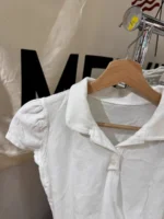 Polo White Cotton T-shirt Women Summer New Strweetwear  Turn Down Collar Short Sleeve Tees Sweet Preppy Style Cute T Shirt Y2K - Image 13