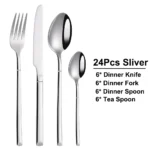 4/6/16/24 Pieces Cutlery Set Stainless Steel Thin Tableware Mirror Elegant Knife Fork Spoon Western Dinner Set Sliverware - Image 8