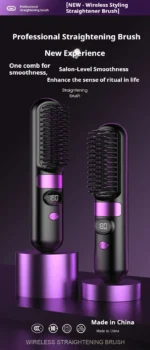 3-in-1 Hair Straightener Brush, Compact & Portable for Home and Travel, 4-Speed Fast Heating Styling Helper - Image 25