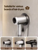 Plastic Hair Dryer Rack Wall Mounted Self-adhesive Blow Dryer Holder Hanging Organizers Bracket Without Drilling Hair Dryers ABS - Image 3