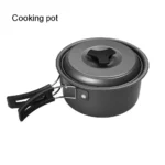 Outdoor camping cookware set aluminum non stick pot portable outdoor tableware cookware cooking pot bowl hiking BBQ picnic - Image 7