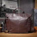 Genuine Leather Men's Brifecase 15 Inch Laptop Bags Simple Cowhide HandBag Vegetable-tanned Leather Fashion Casual Style - Image 8