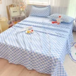Bed Sheets Plaid Non-slip Comfortable Washed Twin Queen Full Size Nordic Style Universal Bedspread Simple Durable Antibacterial - Image 22