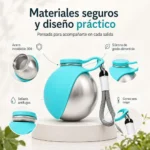 Pet Supplies: Portable Water Dispenser for Dogs Going Out, 304 Stainless Steel Hook, Spherical Reversible Folding Water Dispense - Image 10