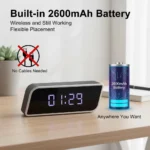 Digital Clock Camera 1080P FHD Wireless WiFi Cameras with Night Vision 2600mAh Battery APP Control Motion Detection Camcorders