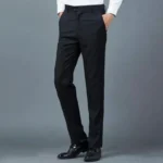 Men's Casual Dress Pants Stretch Comfortable Office Black Slim Suit Pants Business
