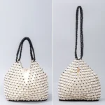 Handmade Woven Beaded Handbag For Women Exquisite Hollow-out Wooden Beaded Shoulder Bag Female Beach Bag - Image 20