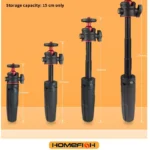 Portable extendable tripod for DSLR cameras, mobile phones, and desktops. Handle for live streaming. - Image 4