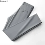 New Men's Business Office Party Suit Pants Spring Summer  Loose Ice Silk Breathable Pants Casual Trousers Male Straight Pants - Image 3