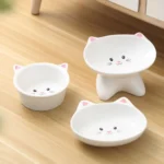 Pet Supplies Ceramic Cat Bowl Creative Cute Dog Food Feeding Basin Multi-use Slanted Mouth Pet High Foot Bowl Kitten Puppy - Image 5