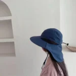 Caps Summer Wide Brim Neck Protection Unisex Bucket Hats Outdoor Visor Quick-drying Panama Sunscreen Tied Fishing Hiking Hat - Image 5