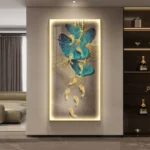 Led Light  Decorate living room dining room  orridor Bedroom staircase Simple Modern Hanging Painting Mural Ginkgo Mural Lamp - Image 2