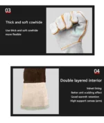 Fire Resistant Gloves Durable,Cowhide Leather Gloves,Long Welding Gloves,Non-Slip,Men's Cowhide Work Gloves - Image 13