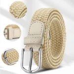 Trendy Casual Stretch Canvas Braided Belts Versatile Hole-free Weave Waistbelt Elastic Belt For Women Man - Image 4