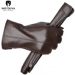 Touch Screen Leather Gloves, High-End Leather Gloves Women, Genuine Leather Winter Gloves, Keep Warm Women's Leather Gloves-2226