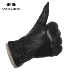 Top grade leather gloves women,sheepskin genuine leather gloves women,outdoor winter gloves women -8030 - Image 2
