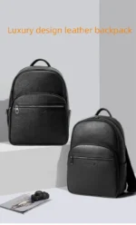 New Brand Genuine Leather Men Backpacks Fashion Real Natural Leather Student Backpack Boy Luxury Computer Laptop Bags - Image 7