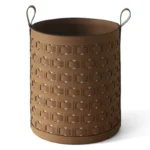 Leather Dirty Laundry Basket Woven Storage Baskets Multifunction Organizer Basket Luxury Large Living Room Organizers Baskets - Image 8