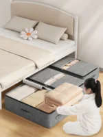 Extra-large capacity underbed clothing storage bag Quilt blanket storage bag Foldable pants coat storage bag Wardrobe organizer - Image 2