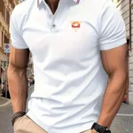 Polo Shirt Man RIDE ON! Graphic Print Summer Casual Breathable Striped Collar High Quality Men's Short Sleeve T-Shirt