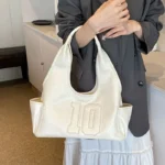 2024 New Women's Tote Bags Trendy Versatile Commuting Large Capacity One Shoulder Bag Summer Casual Solid Color Female Handbags