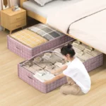 1Pc Under Bed Storage Containers, Large Capacity Underbed Storage Bags Organizer, Thick Fabric Storage Bins with Clear Window - Image 4