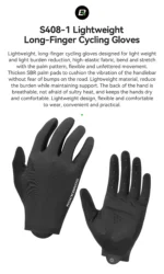 ROCKBROS Spring Summer Cycling Gloves Lightweight Breathable Full Finger Gloves Shock Absorption SBR Pad Anti-slip Sports Gloves - Image 13