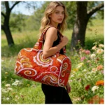 Quilted Tote Bag Men Women Large Hobo Purse Boho Chic Shoulder Bag Unique Paisley Print Beach Bag Spacious Travel Tote Handbag - Image 2