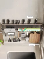 Stainless Steel Kitchen Paper Towel Rack Wall Shelf with Hook Kitchen Gadgets Hanging Organizers Storage Utensils for Kitchen - Image 3