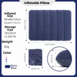 Triangular Travel Pillow Inflatable Office Neck Lumbar Support Pillow Thickened Flocking Leg Rest Pillow for Air Travel - Image 8
