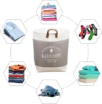 Collapsible Waterproof Clothes Baskets Household Laundry Basket Dirty Fabric Laundry Basket for Bedroom Balcony Laundry Room - Image 5