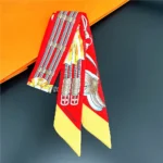 Fashion Women Hair Scarf 2024 New Brand Design Luxury Silk Scarf Fashion Print Headband Skinny Bag Scarves Neckerchief - Image 59