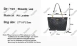 New Presbyopia Handbag Texture Soft Leather Large Capacity Tote Women Bag With Hanging Accessories Shoulder Bag - Image 11
