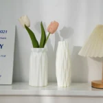 Nordic Vases Pure White Plastic Vases Imitation Ceramic Flower Vases Desktop Flowerpot Wedding Decor Home Ornament - Image 40