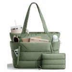 Tote Bag for Women, Lightweight Puffy Tote Bag with Compartments Shoulder Bag Handbag for Travel, Work, Gym - Image 9