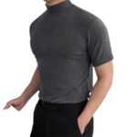 Men T-shirts Summer Fitness Short Sleeve Tees High Collar Basic T-shirt Base T Shirt for Men's Tops camisa masculina 짝퉁명품 남성의류 - Image 21
