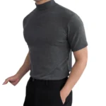 Men T-shirts Summer Fitness Short Sleeve Tees High Collar Basic T-shirt Base T Shirt for Men's Tops camisa masculina 짝퉁명품 남성의류 - Image 9