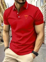 Polo Shirt Man RIDE ON! Graphic Print Summer Casual Breathable Striped Collar High Quality Men's Short Sleeve T-Shirt - Image 4