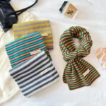High Quality Thickened Winter Scarves Striped Warm Knitted Scarves Windproof Neck Warmer - Image 4