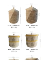 Woven Household Laundry Basket, Handcrafted Lidded Storage Bin, Toy Organizer, Home Storage Basket - Image 30