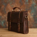 NASVA Genuine Leather Men's Briefcase Retro Handbag Shoulder Laptop Bags Office Bags Document Bags - Image 10