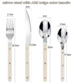 New Design Dinnerware 4 In 1 Set Stainless Steel 18/8(304) ABS Handle With Rivets Top Mirror Polishing Cutlery Sets For Kitchen - Image 20