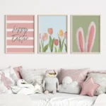 Easter Ribbit Wall Art | Easter Decorations | Happy Easter Sign | Easter Egg Art | Spring Wall Art | Easter Art Bunny Wall Art - Image 3