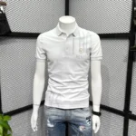 Polo Men's T-shirt Slim Fit Clothes Streetwear Top Embroidery Print With Collar Man Tee Shirts Graphic White Vintage Hot S - Image 3