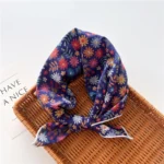 Floral Polka Dot Square Scarf Cotton Scarves Headband Headscarf Decoration Women Flower Kerchief Neckerchief Head Wrap Bandanas - Image 54