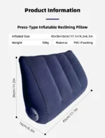 Triangular Travel Pillow Inflatable Office Neck Lumbar Support Pillow Thickened Flocking Leg Rest Pillow for Air Travel - Image 14